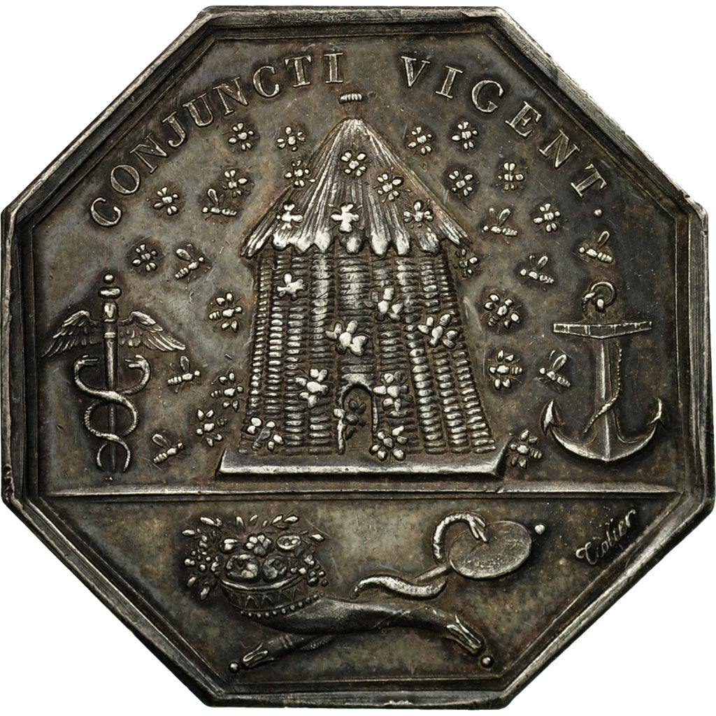 France, Token, Société Libre du Commerce de Rouen, Tiolier, AU(55-58), Silver