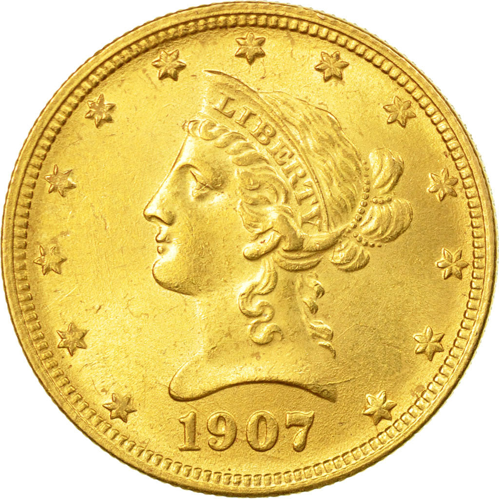Coin, United States, Liberty Head, $10, 1907, San Francisco, MS(60-62), Gold