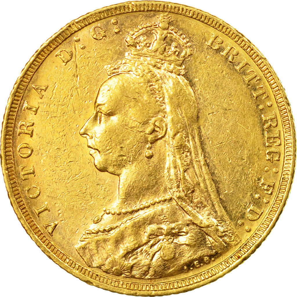 Coin, Australia, Victoria, Sovereign, 1889, Melbourne, AU(50-53), Gold, KM:10