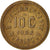 Moneta, Francja, 10 Centimes, 1922, AU(55-58), Mosiądz, Elie:10.8