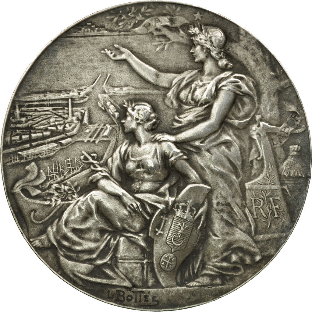 France, Medal, Chambre de Commerce de Calais, Bottée, MS(60-62), Silver