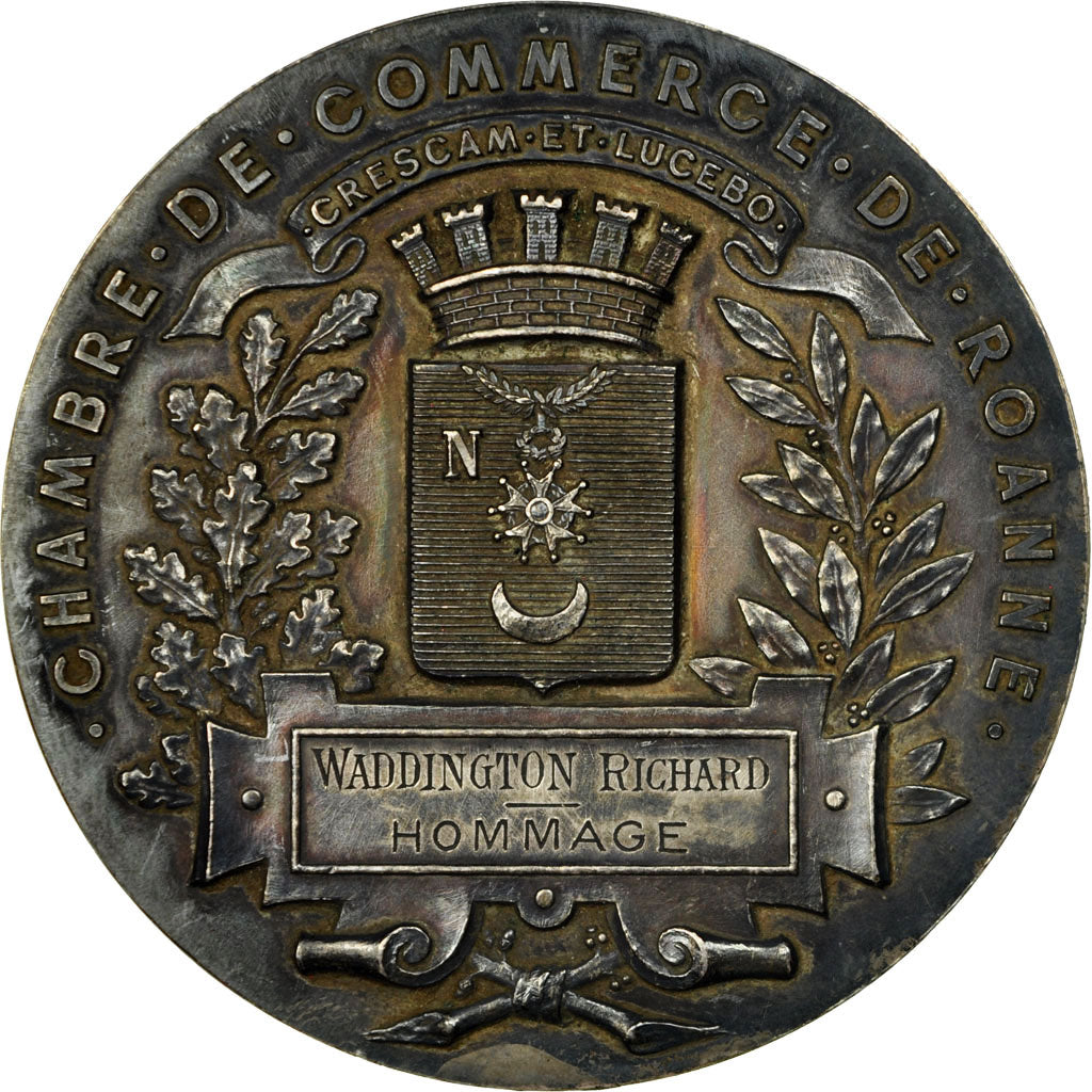France, Medal, Chambre de Commerce de Roanne, MS(60-62), Silver