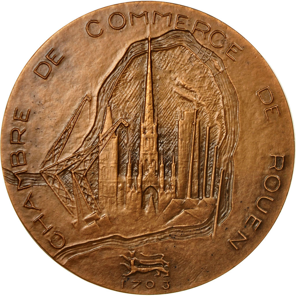 Francia, medalla, Chambre de Commerce de Rouen, Coeffin, SC, Bronce
