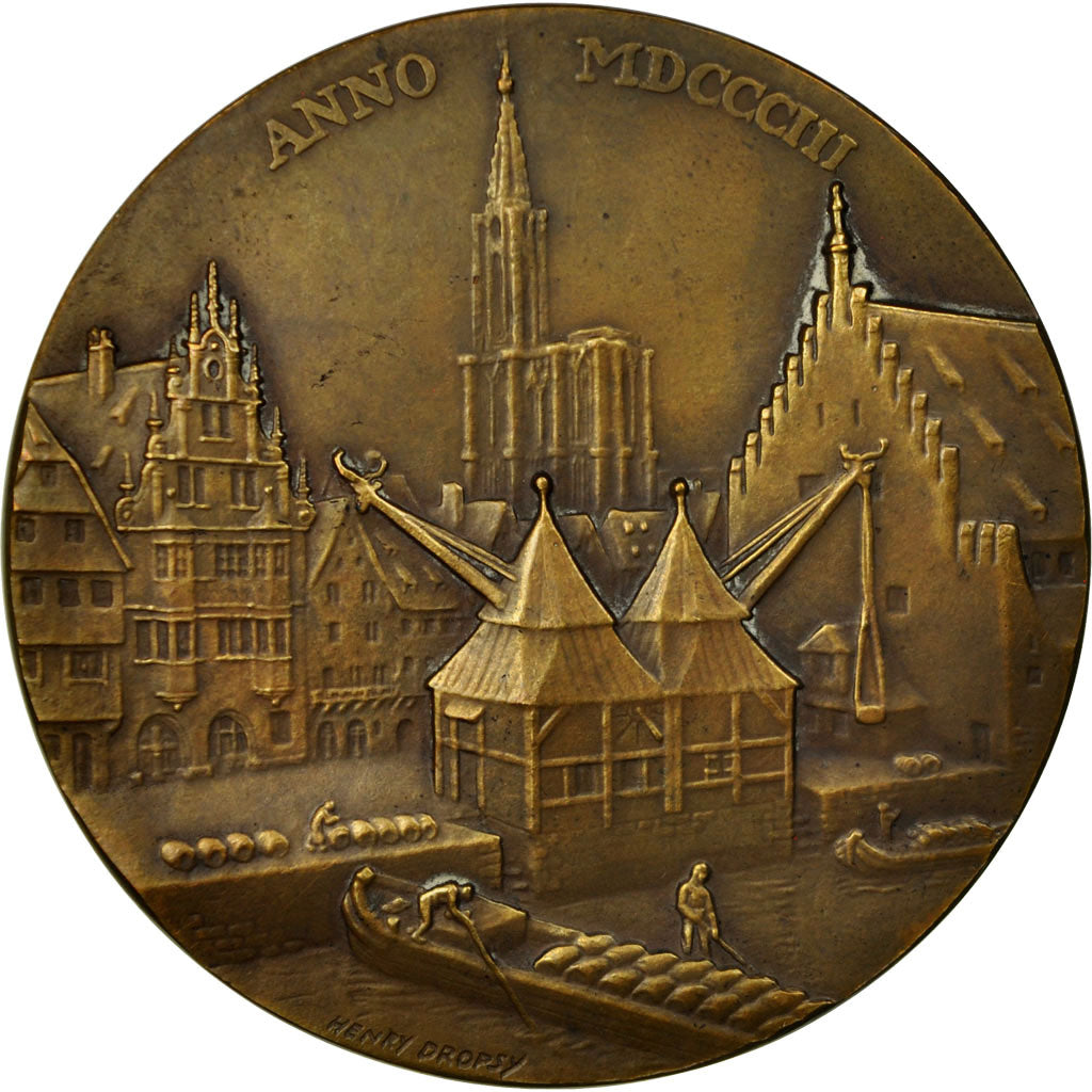 France, Medal, Chambre de Commerce de Strasbourg, Dropsy, MS(63), Copper
