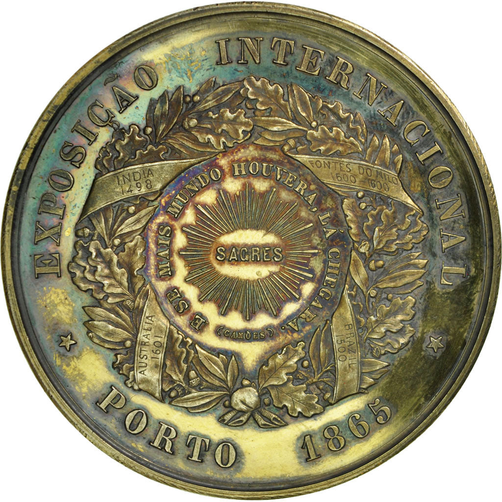 Portugal, Medal, Exposition Internationale de Porto, 1865, Wiener, MS(60-62)