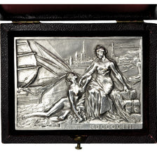 France, Plaquette, Chambre de Commerce de Rouen, 1903, Silvered bronze