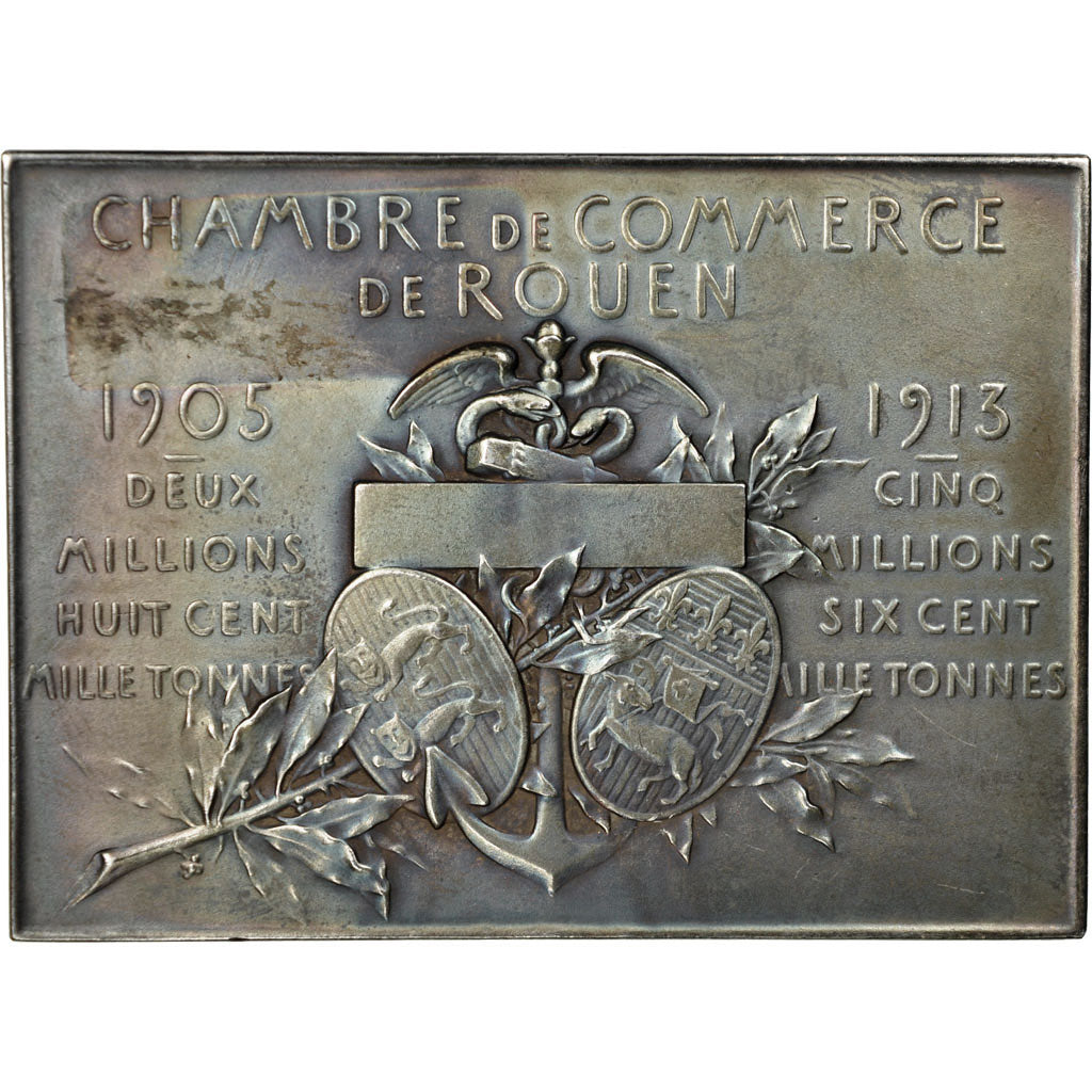 France, Medal, Chambre de Commerce de Rouen, 1913, Patriarche, MS(60-62)