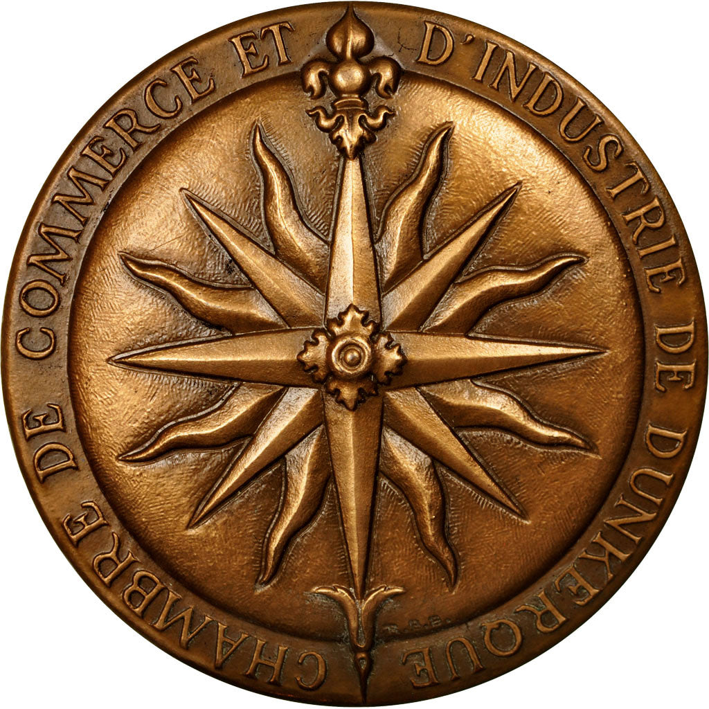 Francia, medalla, Chambre de Commerce de Dunkerque, 1963, Baron, FDC, Bronce