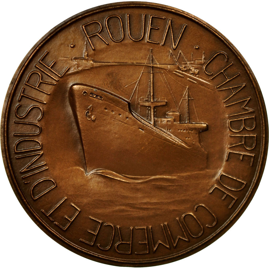 Francia, medaglia, Chambre de Commerce de Rouen, 1978, Coeffin, FDC, Bronzo