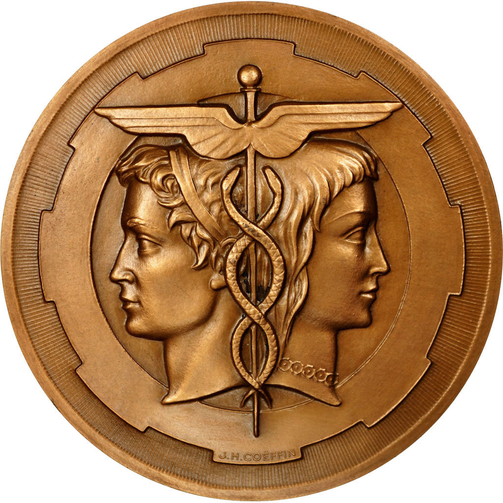 France, Medal, Chambre de Commerce de Rouen, Coeffin, MS(63), Bronze