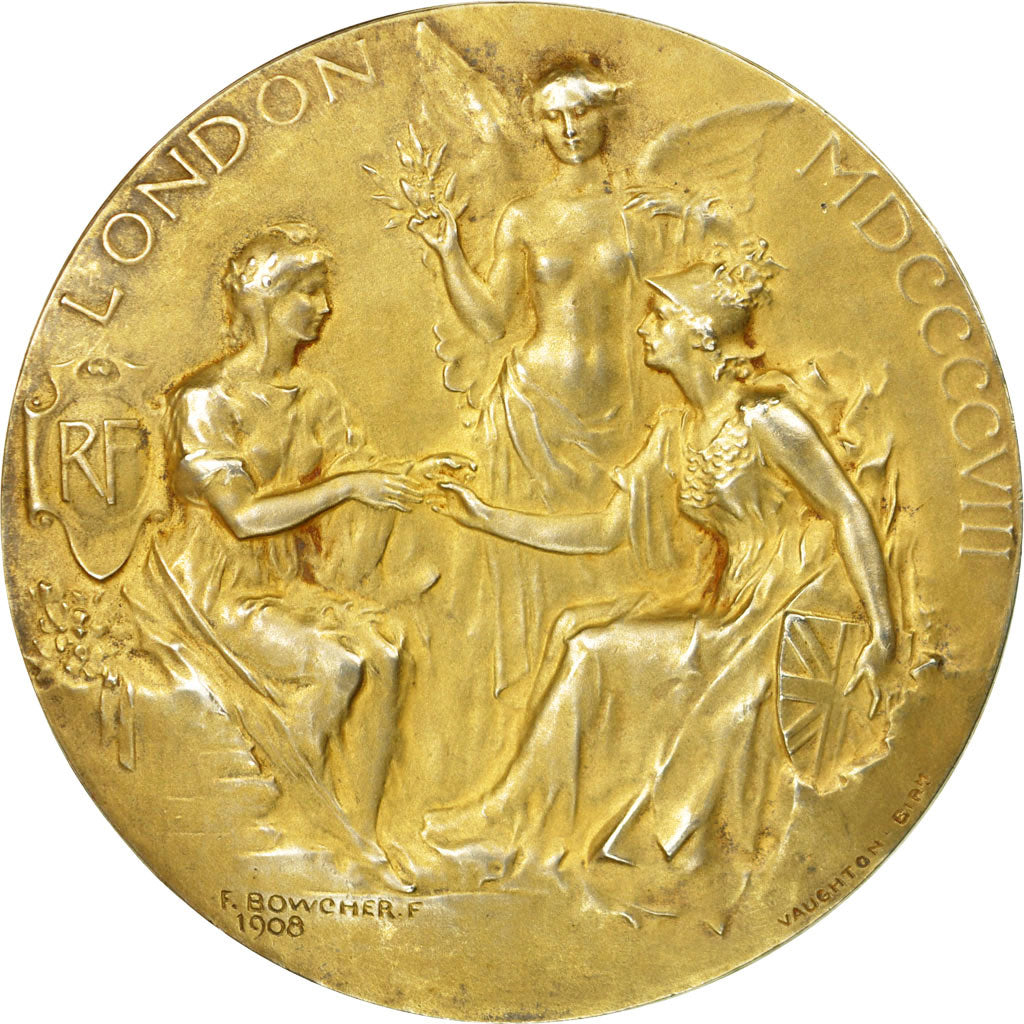 United Kingdom , Medal, Exposition franco-britannique de Londres, 1908, Bowcher
