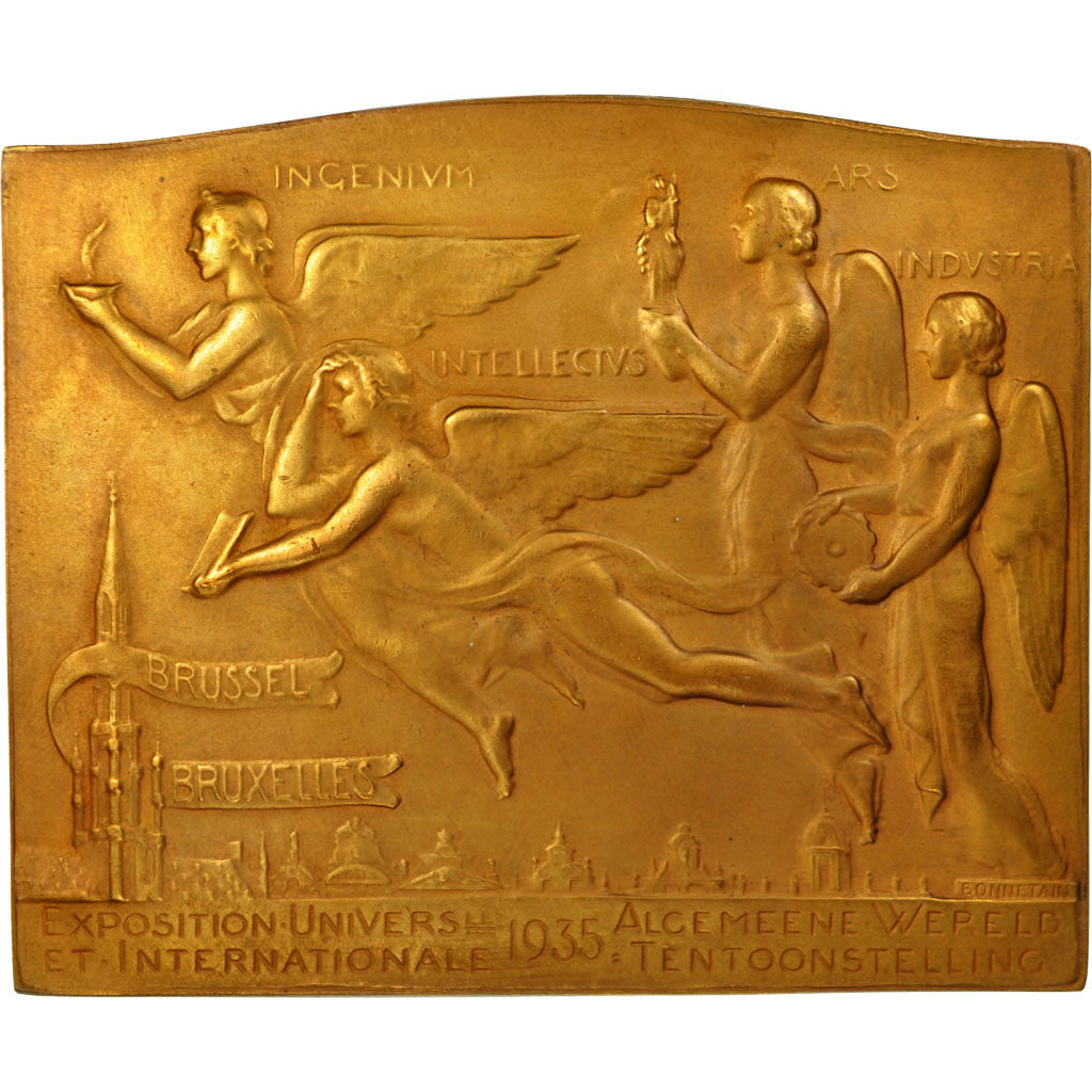 Belgium, Medal, Exposition internationale de Bruxelles, 1935, Bonnetain