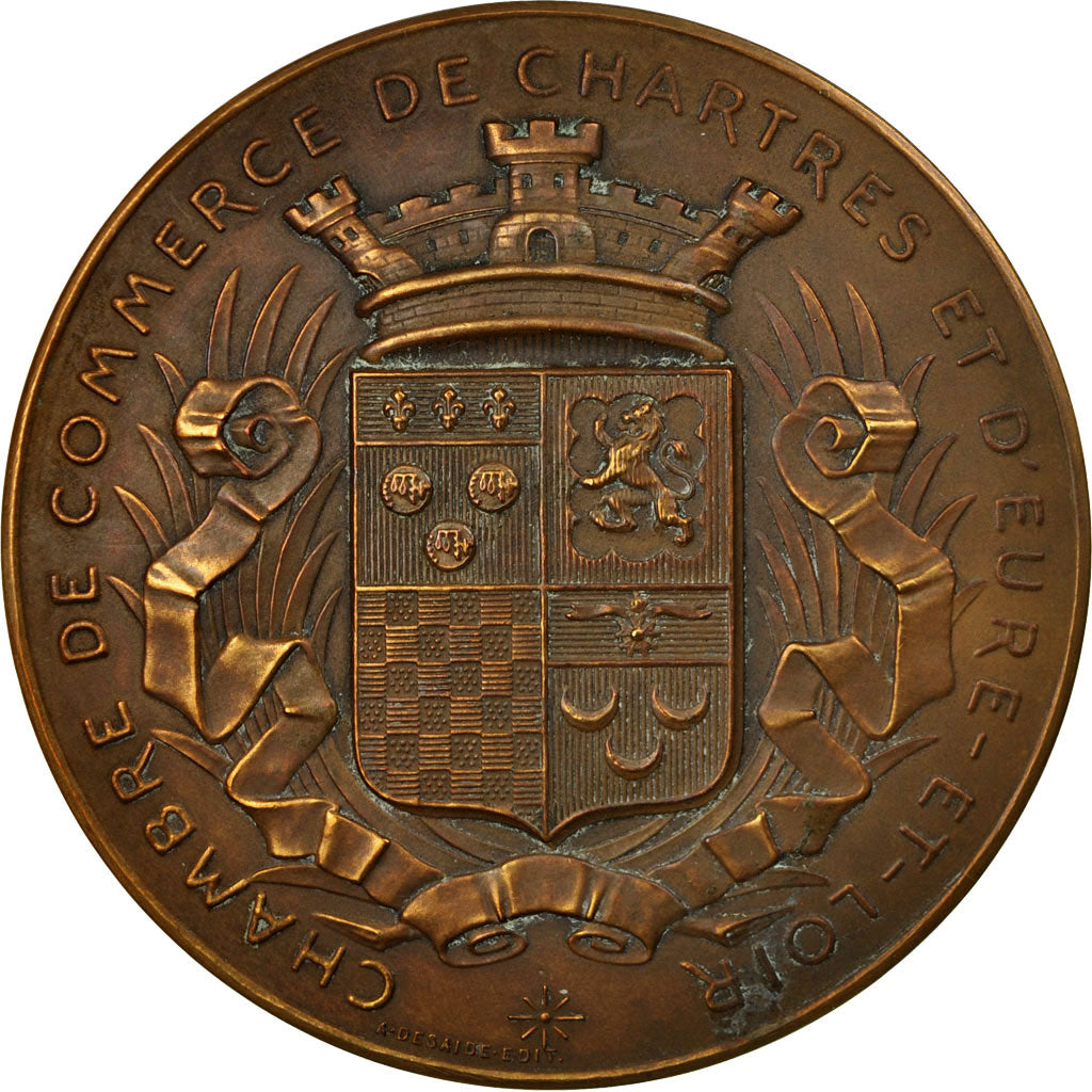 France, Médaille, Chambre de Commerce de Chartres, 1903, Desaide, SUP, Bronze
