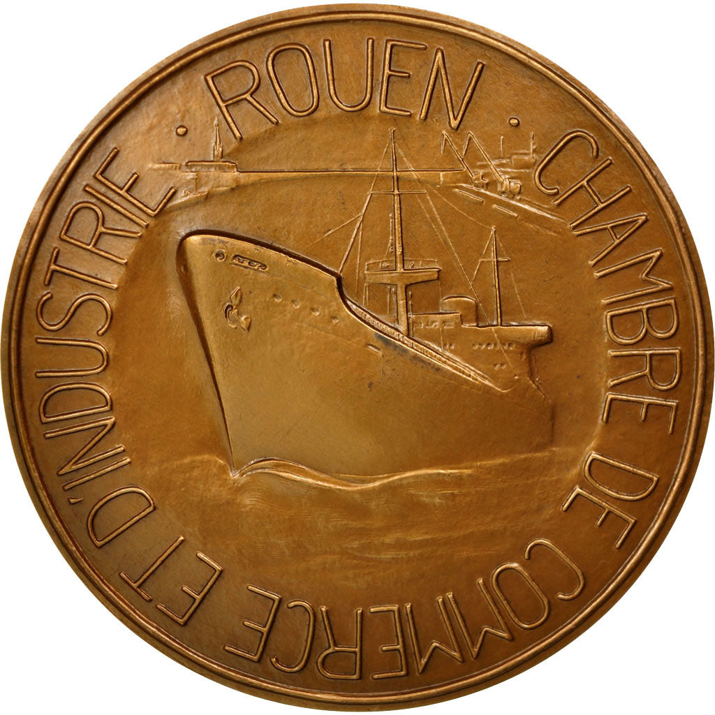 Francia, medalla, Chambre de Commerce et d'Industrie de Rouen, Coeffin, SC