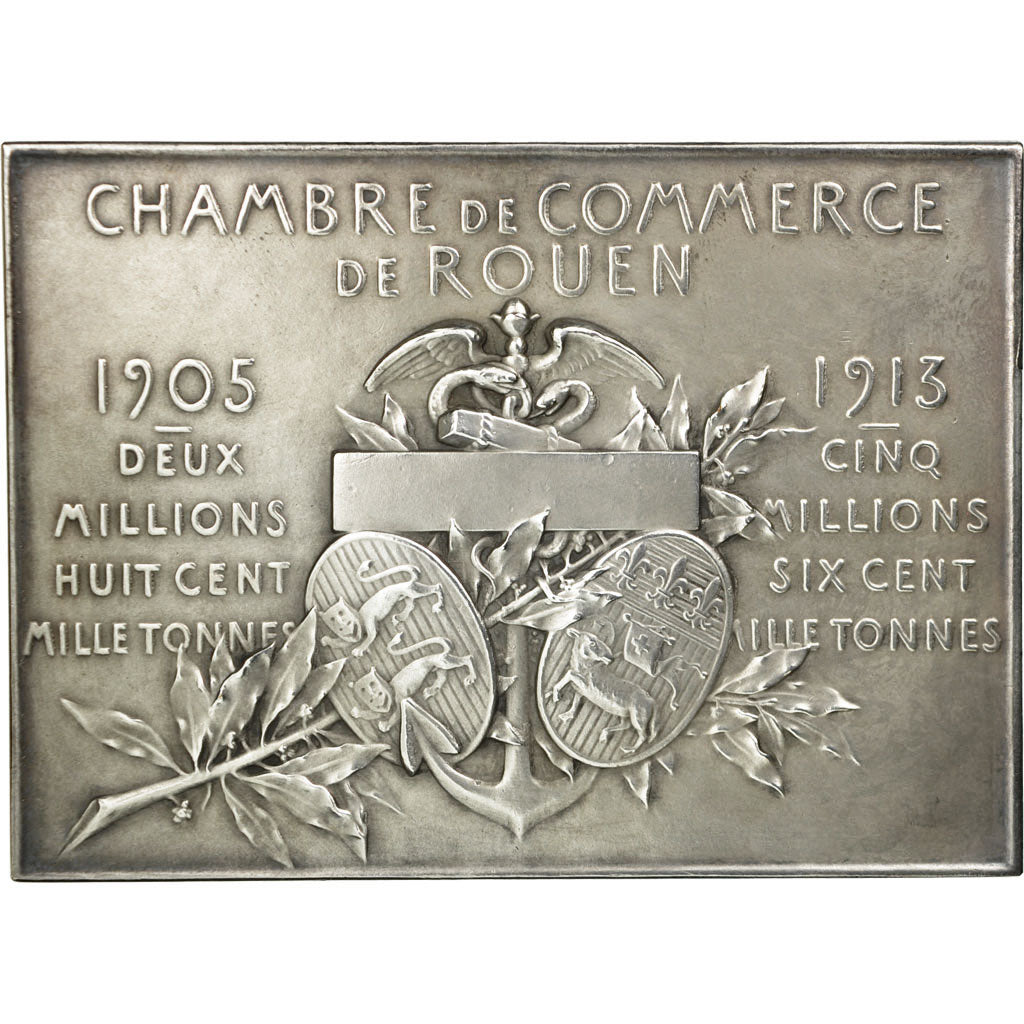 France, Medal, Chambre de Commerce de Rouen, 1913, Patriarche, MS(60-62)