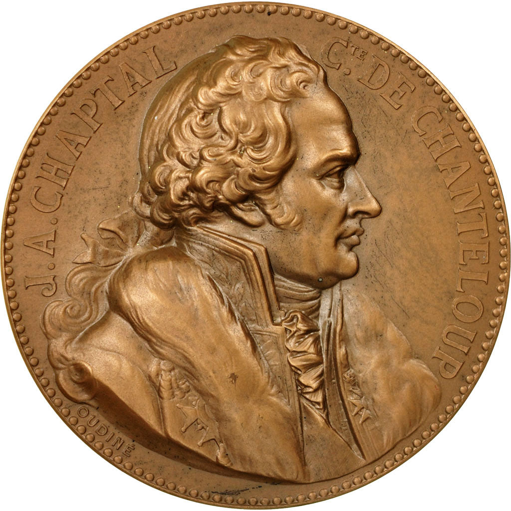 Francia, medalla, Jean-Antoine Chaptal, 1971, Oudiné, Restrike, SC, Bronce