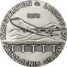 France, Medal, Inauguration de l'Aéroport Saint-Denis Gillot, 1976, MS(65-70)