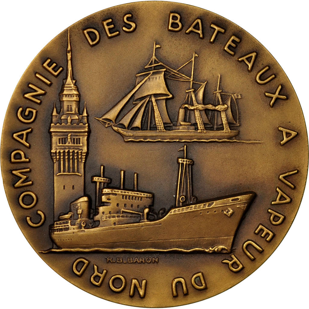 France, Medal, Compagnie des bateaux à vapeur du Nord, 1953, Baron, MS(65-70)