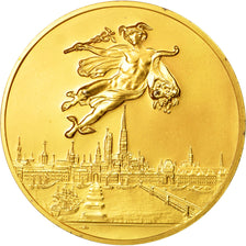 Francia, medalla, Aéroport de Rouen, Vallée de Seine, 1991, FDC, Oro vermeil