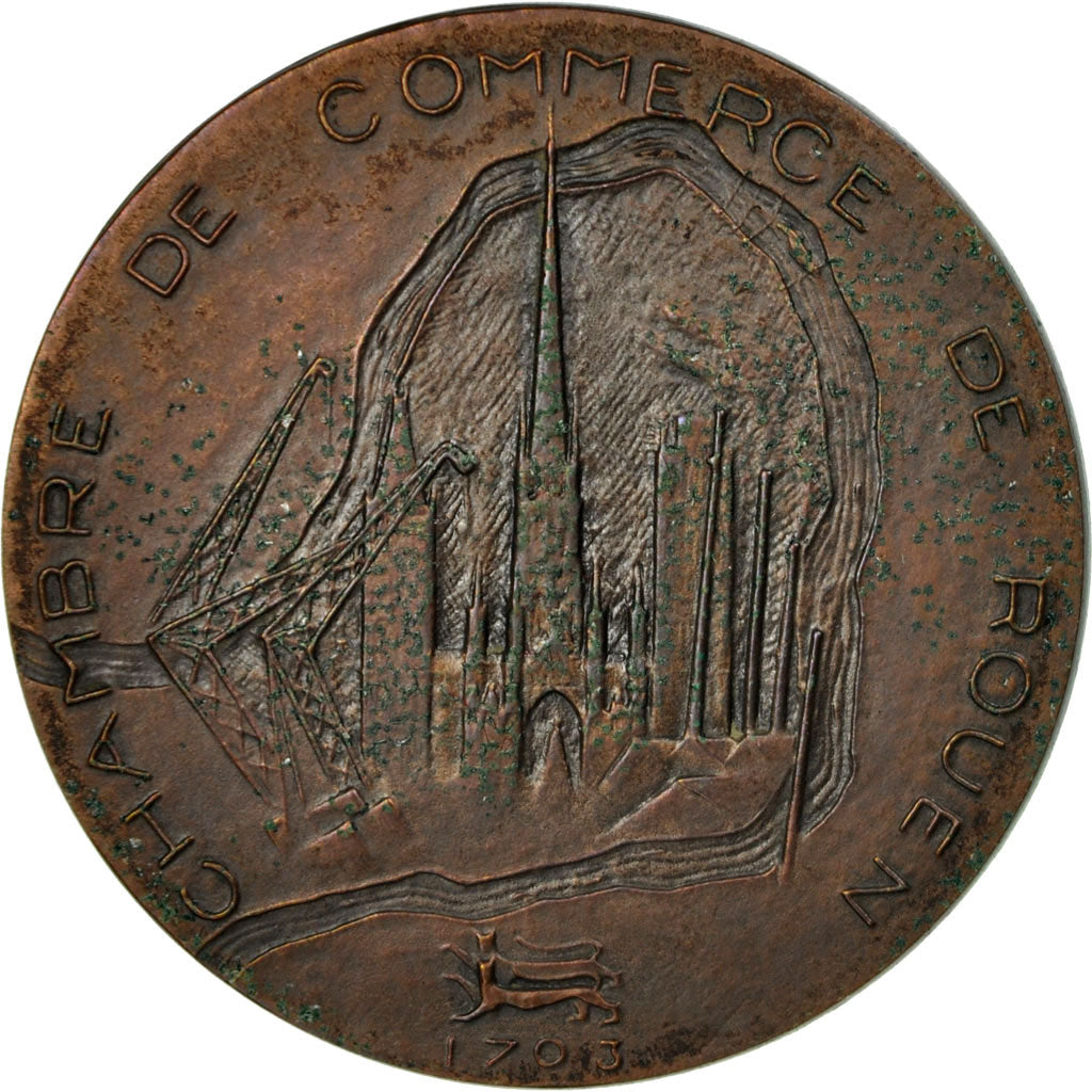 Francia, medalla, Chambre de Commerce de Rouen, Coeffin, SC, Bronce