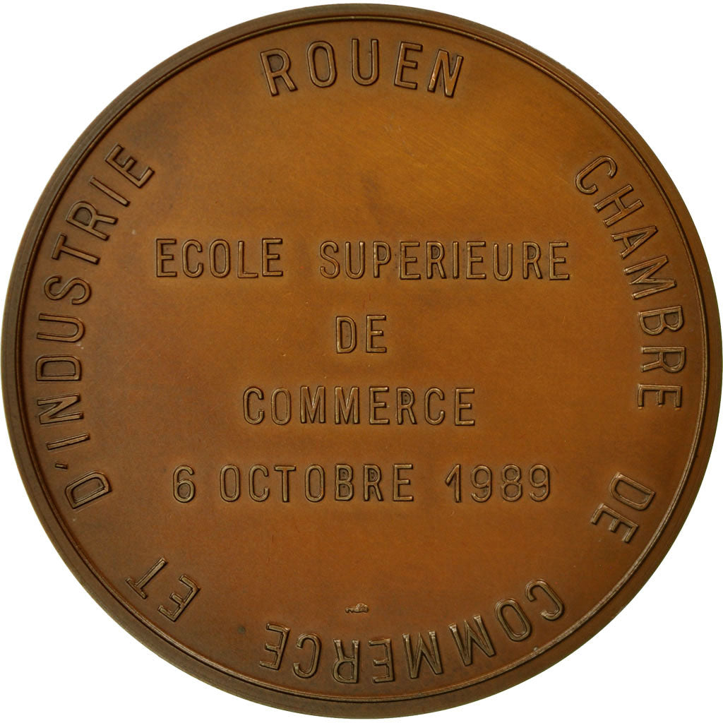 Francia, medalla, Ecole Supérieure de Commerce, 1989, Coeffin, FDC, Bronce
