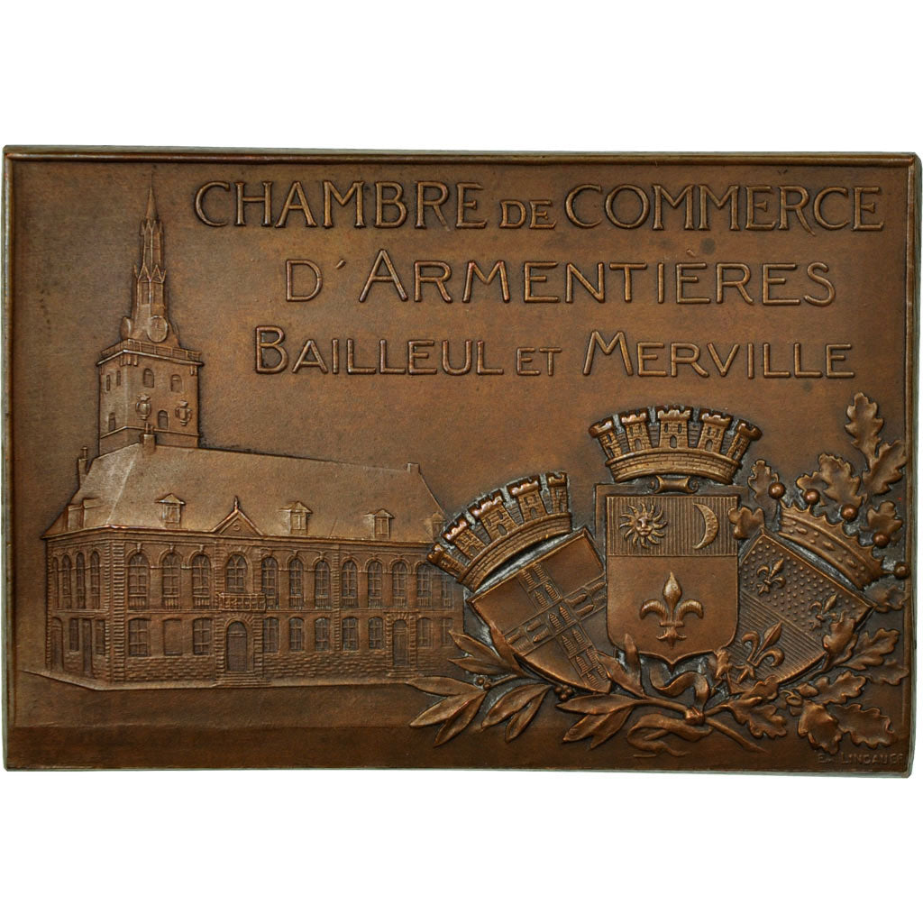 Francia, medalla, Chambre de Commerce d'Armentières, Bailleul et Merville