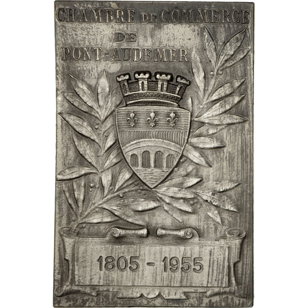 France, Medal, Chambre de Commerce de Pont-Audemer, AU(55-58), Silvered bronze