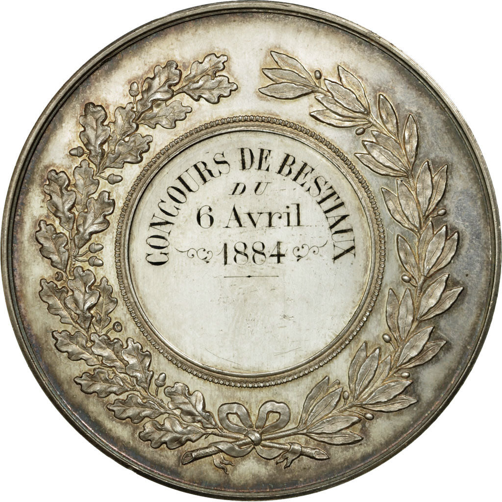France, Medal, Ville du Havre, Concours de Bestiaux, 1884, Lecomte, AU(55-58)