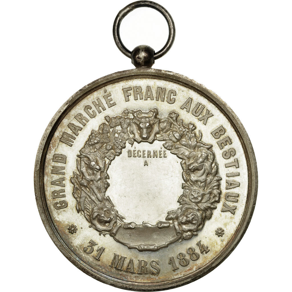 Francia, medaglia, Ville de Bolbec, Grand Marché aux bestiaux, 1884, SPL-