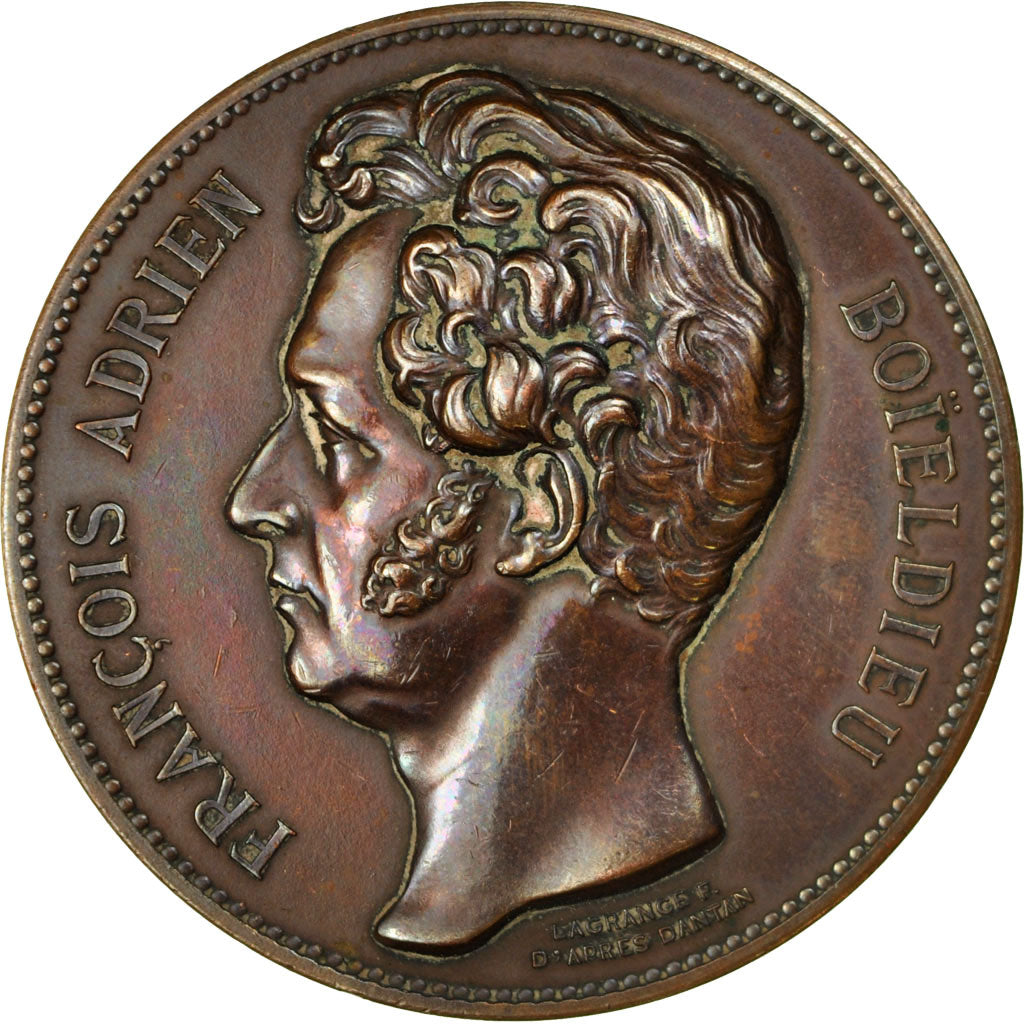 France, Médaille, Centenaire du décès de Boieldieu, Rouen, 1875, Lagrange