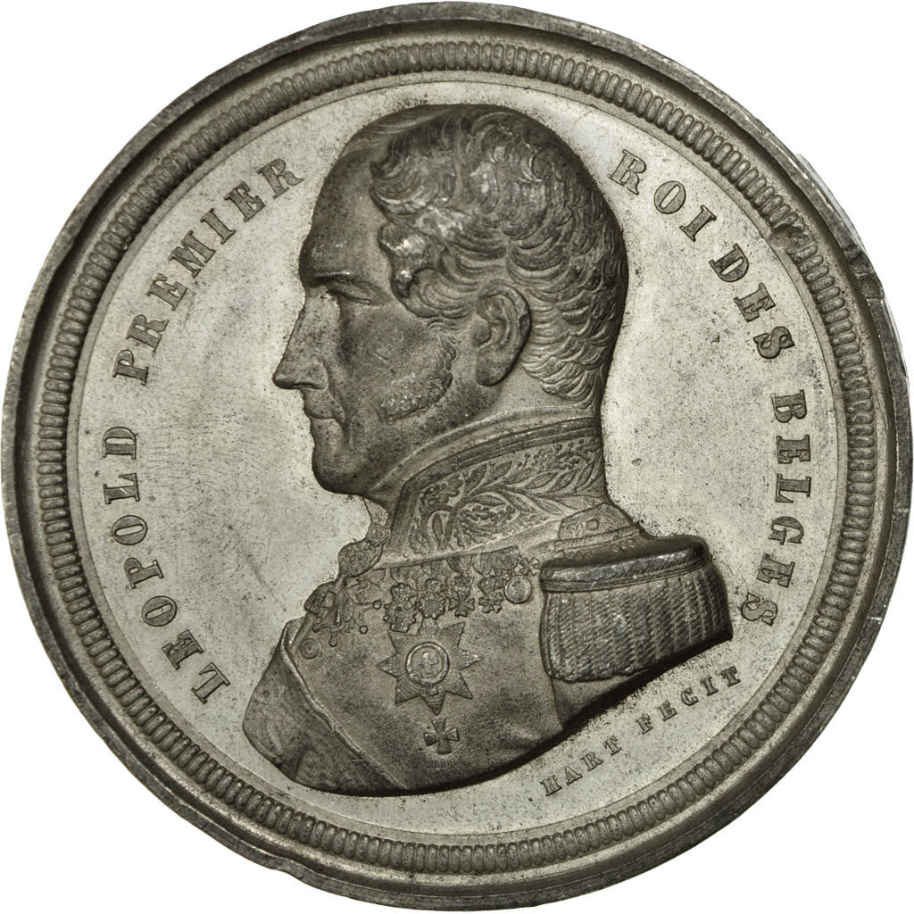 België, Medaille, Léopold Ier, 25 ans de règne, 1856, Hart, ZF+, Tin
