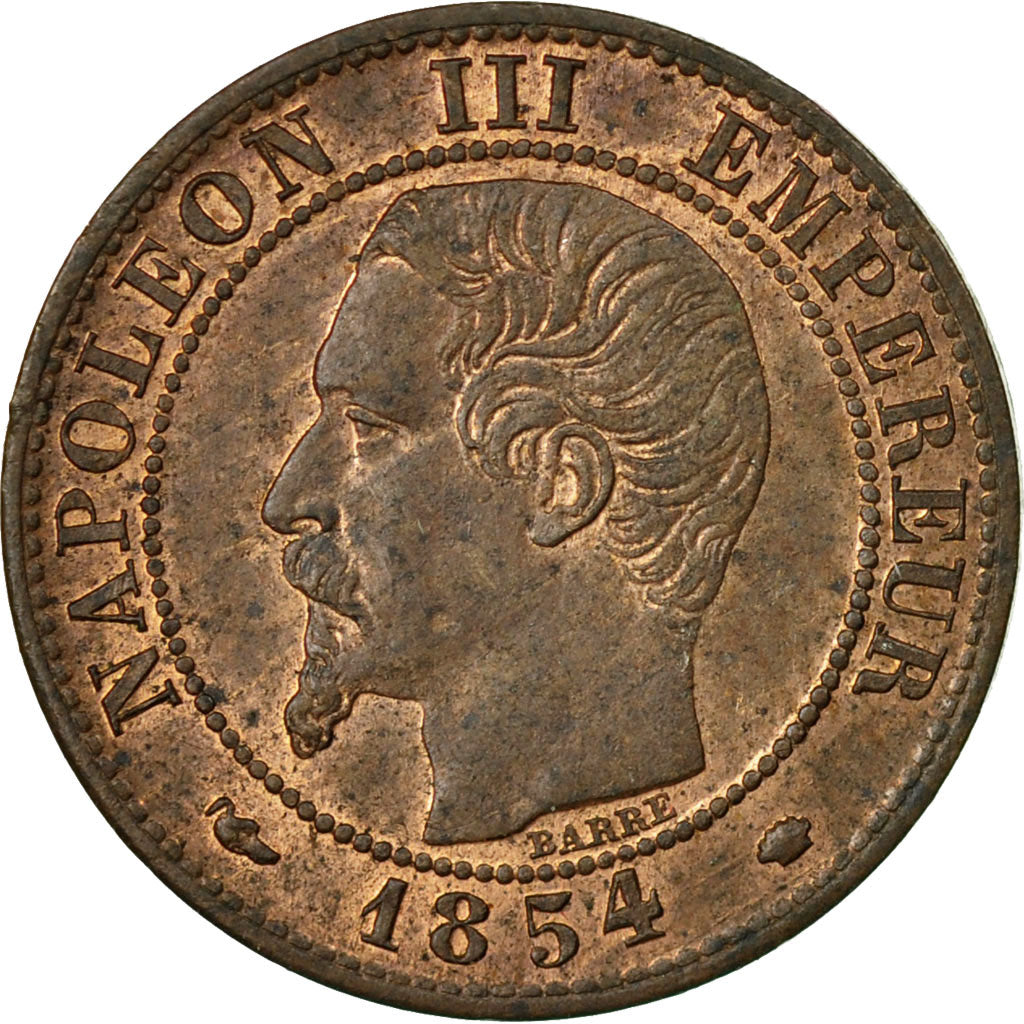 Moneta, Francia, Napoleon III, Napoléon III, Centime, 1854, Marseille, SPL-