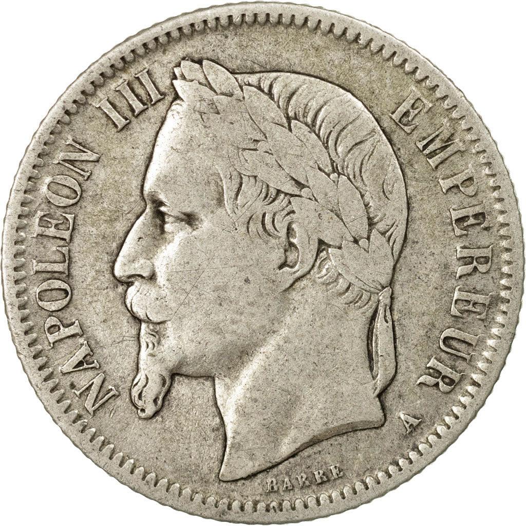 Coin, France, Napoleon III, Franc, 1867, Paris, VF(30-35), Silver