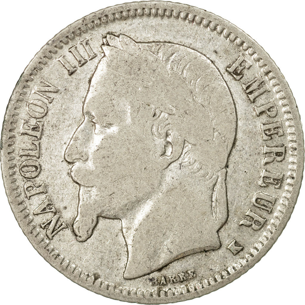 Coin, France, Napoleon III, Napoléon III, Franc, 1867, Bordeaux, F(12-15)