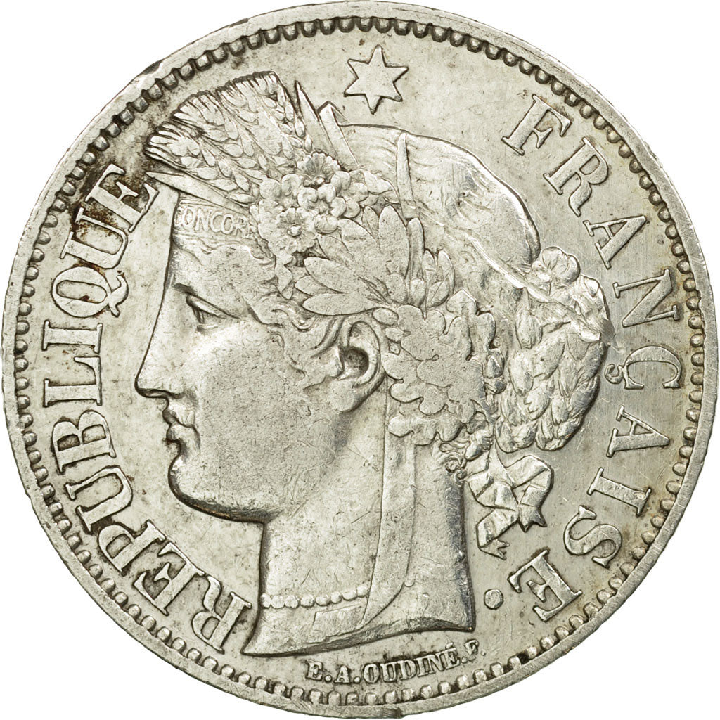 Moneda, Francia, Cérès, 2 Francs, 1870, Paris, MBC+, Plata, KM:816.1