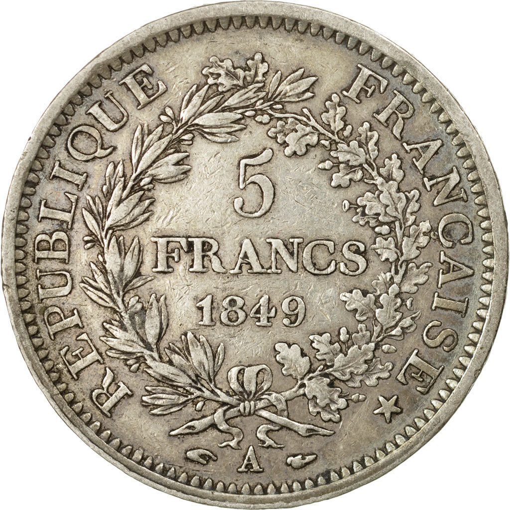 Münze, Frankreich, Hercule, 5 Francs, 1849, Paris, SS, Silber, KM:756.1