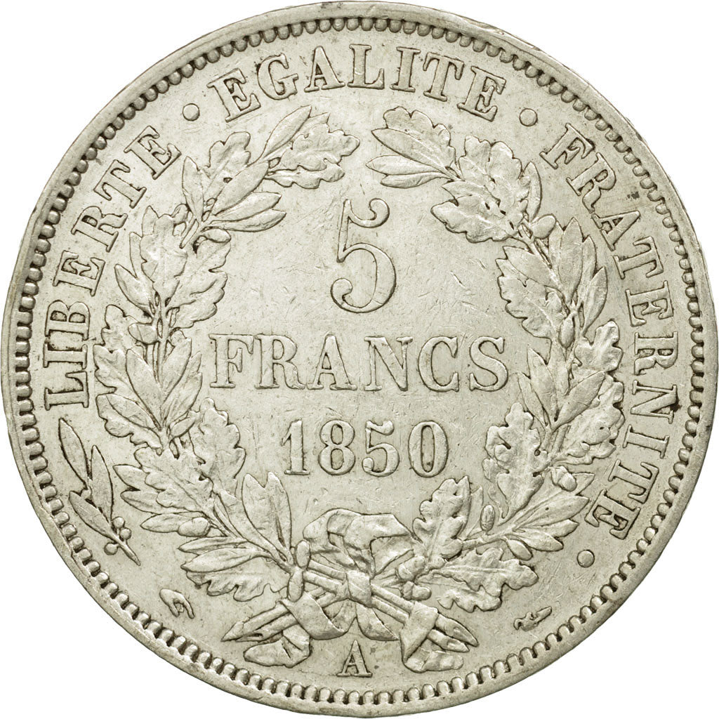 Coin, France, Cérès, 5 Francs, 1850, Paris, AU(50-53), Silver, KM:761.1