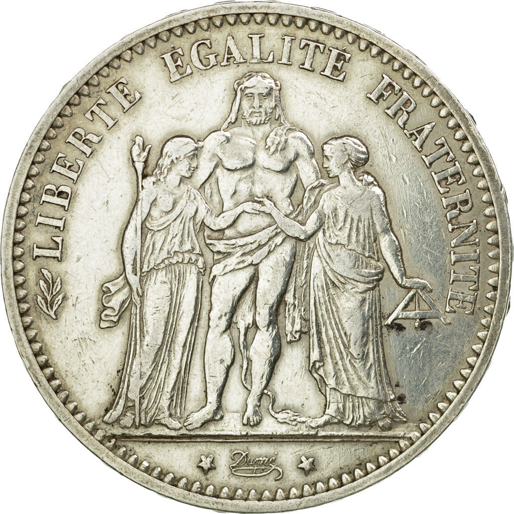 Coin, France, Hercule, 5 Francs, 1873, Bordeaux, EF(40-45), Silver, KM:820.2