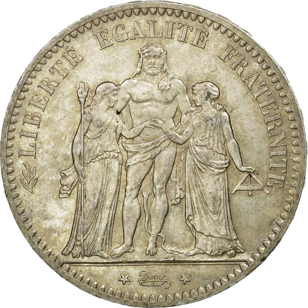 Moneta, Francia, Hercule, 5 Francs, 1876, Paris, SPL, Argento, KM:820.1