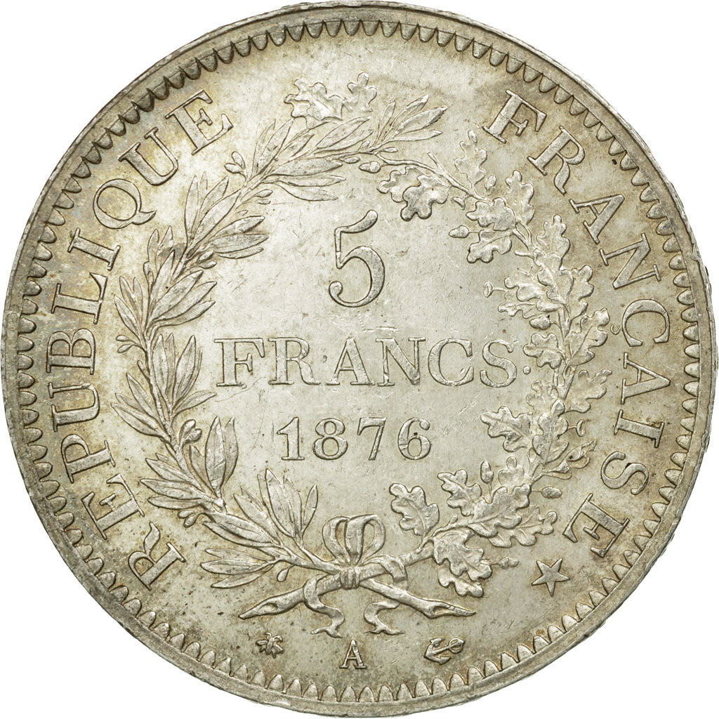 Moneta, Francia, Hercule, 5 Francs, 1876, Paris, SPL, Argento, KM:820.1