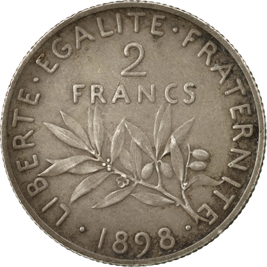 Coin, France, Semeuse, 2 Francs, 1898, Paris, Flan mat, MS(60-62), Silver