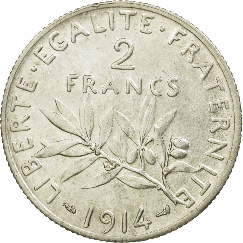 Moneta, Francia, Semeuse, 2 Francs, 1914, Paris, SPL, Argento, KM:845.1