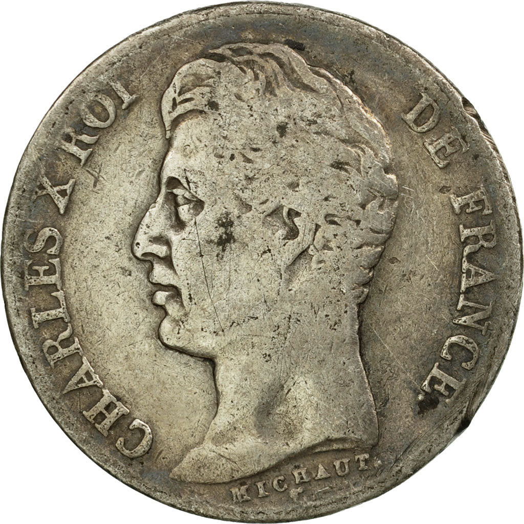 Münze, Frankreich, Charles X, Franc, 1828, Lille, S, Silber, KM:724.13