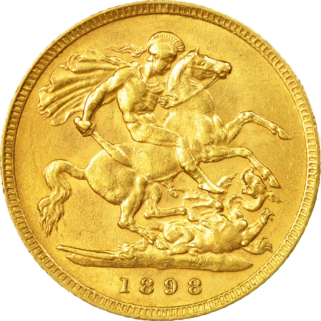 Munten, Groot Bretagne, Victoria, 1/2 Sovereign, 1898, London, ZF+, Goud, KM:784