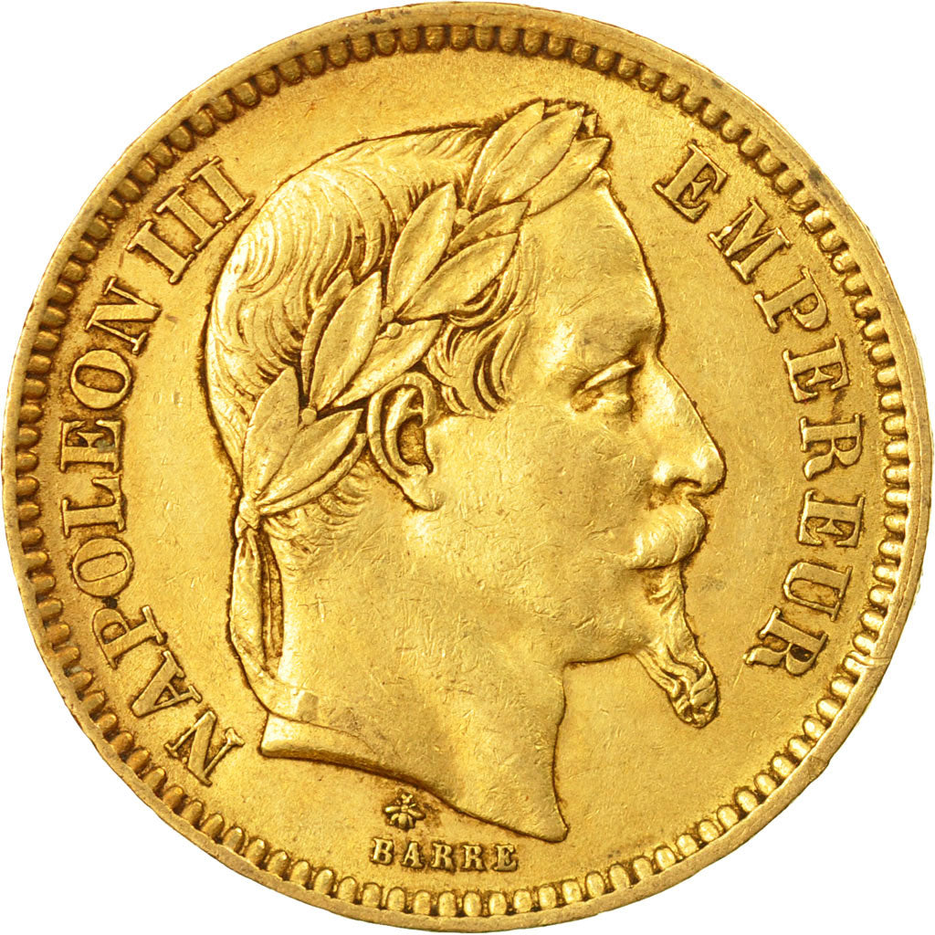 Coin, France, Napoleon III, 20 Francs, 1865, Paris, EF(40-45), Gold
