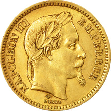Coin, France, Napoleon III, 20 Francs, 1865, Paris, EF(40-45), Gold