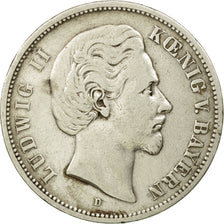 Moneda, Estados alemanes, BAVARIA, Ludwig II, 5 Mark, 1875, Munich, BC+, Plata
