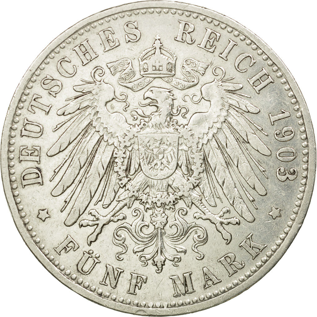 Coin, German States, BAVARIA, Otto, 5 Mark, 1903, Munich, EF(40-45), Silver