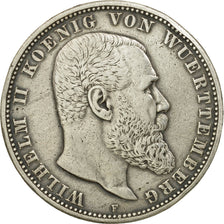 Coin, German States, WURTTEMBERG, Wilhelm II, 5 Mark, 1907, Freudenstadt
