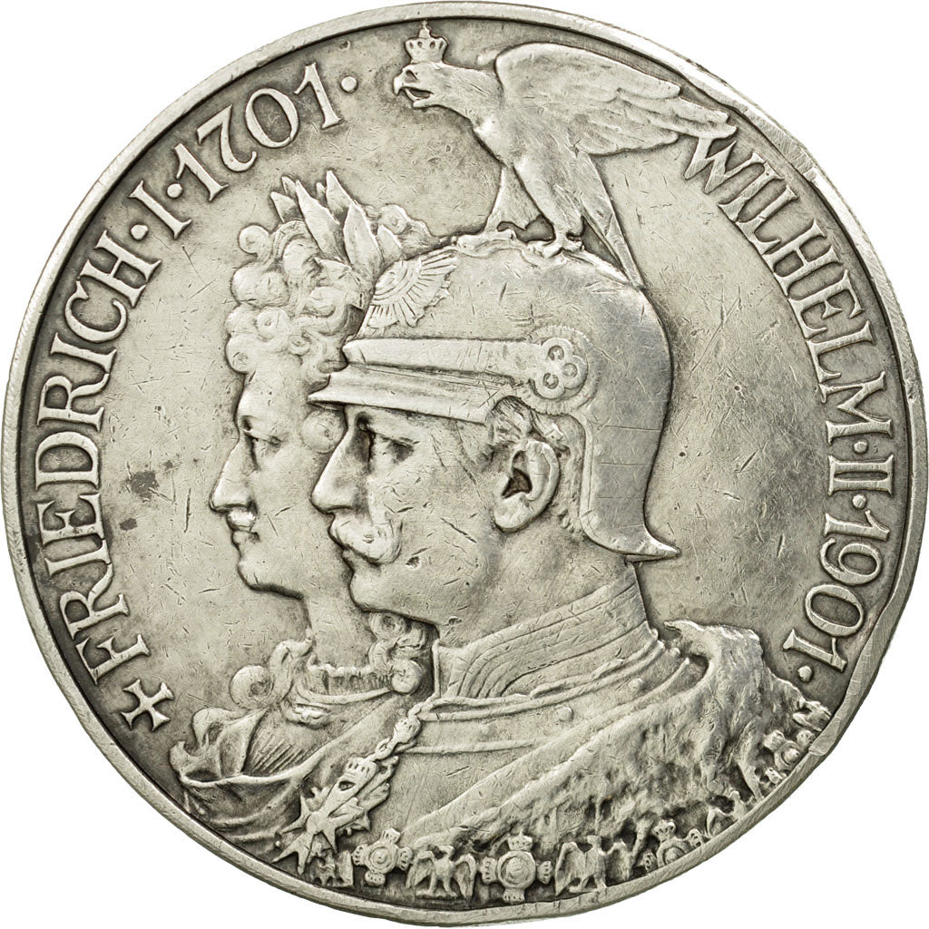 Coin, German States, PRUSSIA, Wilhelm II, 5 Mark, 1901, Berlin, AU(55-58)
